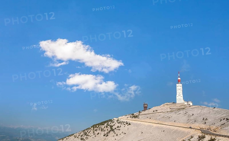 Weather station tower on the summit of Mont Ventoux, Vaucluse, Provence-Alpes-Cote d'Azur, Southern France, France, Europe