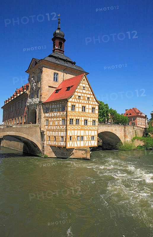 The Old Town Hall in the Regnitz, Bamberg, Upper Franconia, Bavaria, Germany, Europe