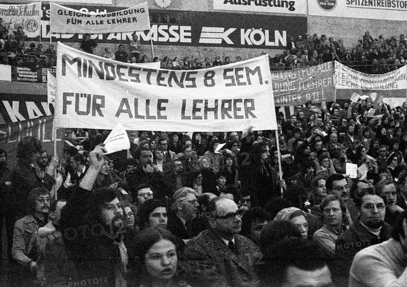 The Education and Science Union (GEW) demonstrated for an improvement of education in Cologne, Germany, on 6 February 1974, Europe