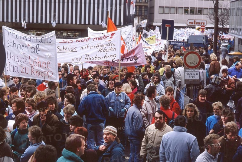 Ruhr area. DGB demonstration against unemployment and social cuts. ca 1982-4