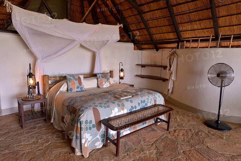 Chalet of the Nkwali Lodge, Mfuwe, South Luangwa National Park, Zambia, Africa