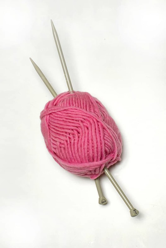 Wool ball with knitting needles, wool, ball, ball, ball of wool, knitting needle, knitting tool, knitting, knitting, cut out, object