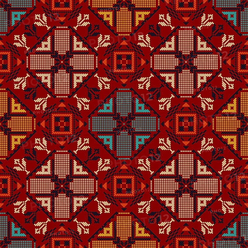 Traditional Latvian embroidery seamless pattern, vector illustration