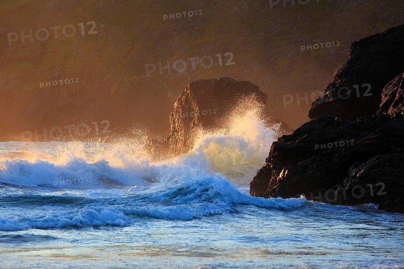 Rocks in the surf, Sango Bay, Durness, Scotland, Great Britain