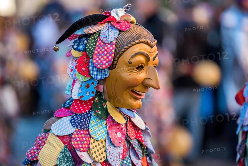 Spättlehansel in the carnival procession, Big Fasendumzug, Alemannic Fasnacht, Gengenbach, Ortenaukreis, Baden-Württemberg, Germany, Europe