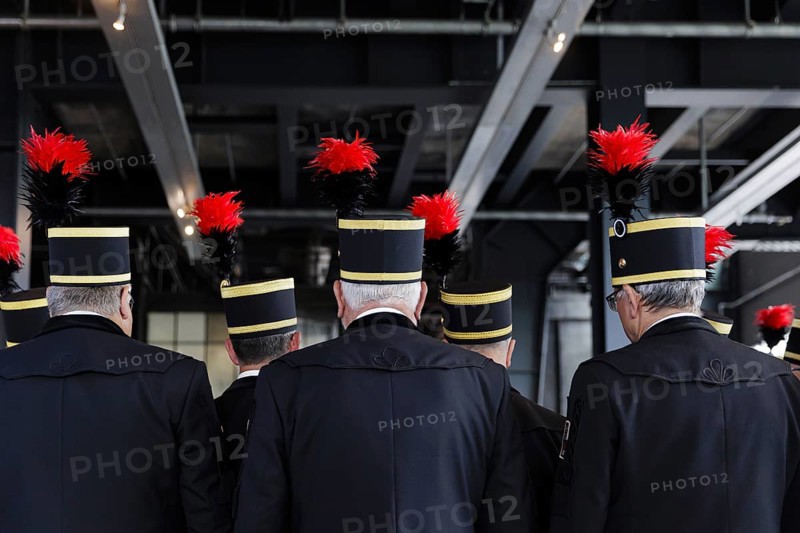 Miners' choir in traditional dress sings, Glück auf, Glück auf, Essen, 27.06.2023., Essen, Germany, Europe