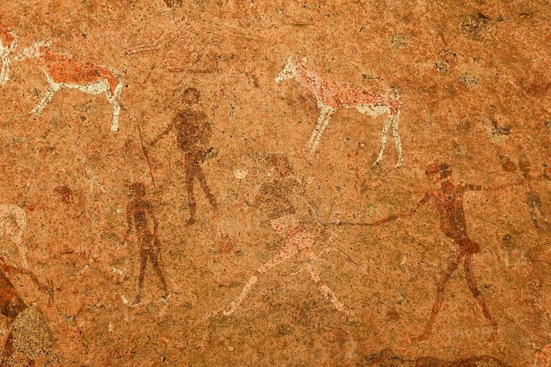 White Lady, famous rock rock painting in the Tsisab Gorge, Brandberg, Erongo region, Namibia, Africa