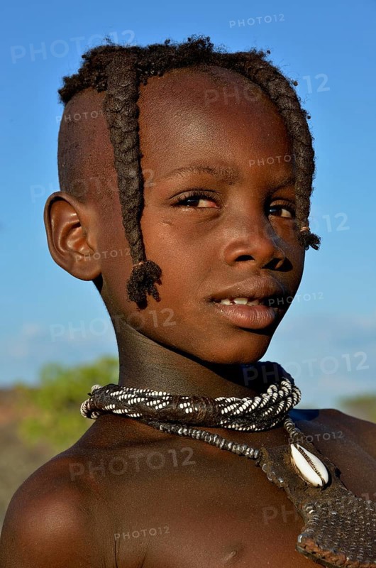 Himba girl, portrait, Omohanja, Kaokoland, Kunene, Namibia, Africa