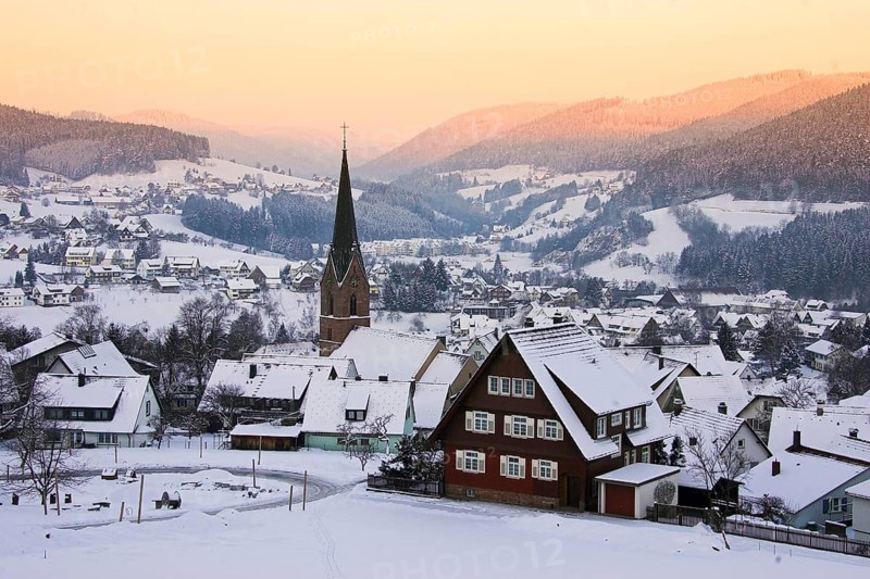 View of Baiersbronn, Black Forest, Baden-Württemberg, Germany, Europe