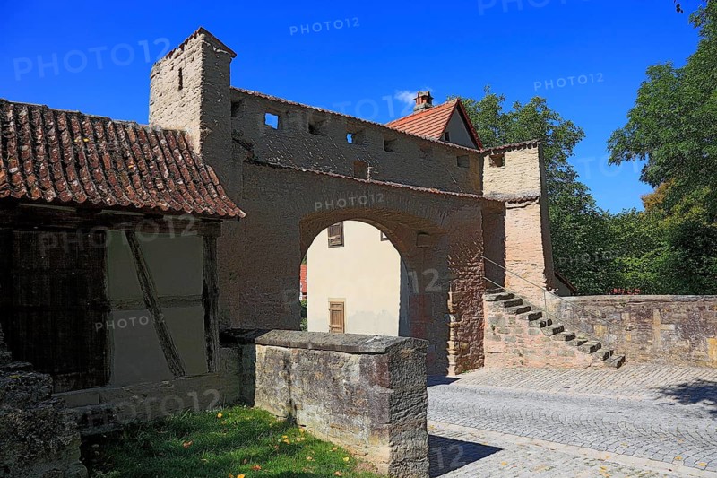 The Mainbernheim Gate, double gate complex, Iphofen, district of Kitzingen, Lower Franconia, Bavaria, Germany, Europe