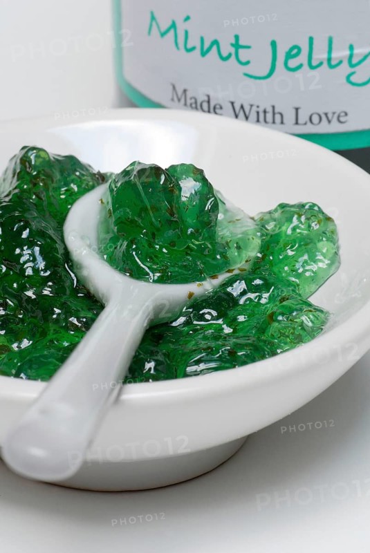 Peppermint jelly in shell, peppermint jelly, jam, jelly, marmalade, mint jelly