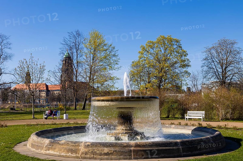 Bürgerwiese and Blüherpark, the courtyard fountain was rebuilt in 2008 according to historical photos