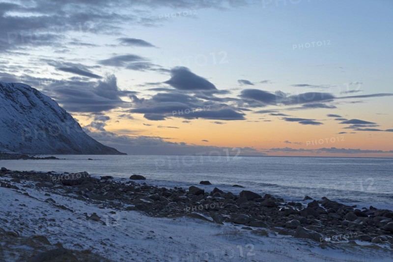 Lofoten coast near Eggum, Lofoten, Norway, Europe