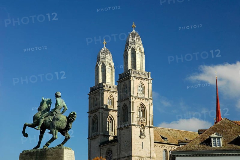 Hans Waldmann Monument, Church, Church Grossmünster, Zurich, Canton of Zurich, Switzerland, Europe