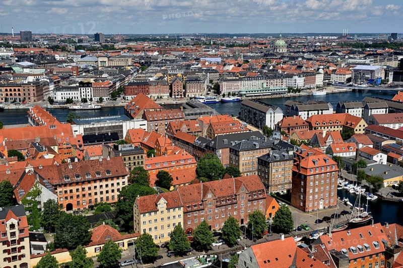 View from the tower of the Lutheran Church of the Redeemer, Church of Our Saviour, Copenhagen,  historic centre, Copenhagen, Denmark, Europe