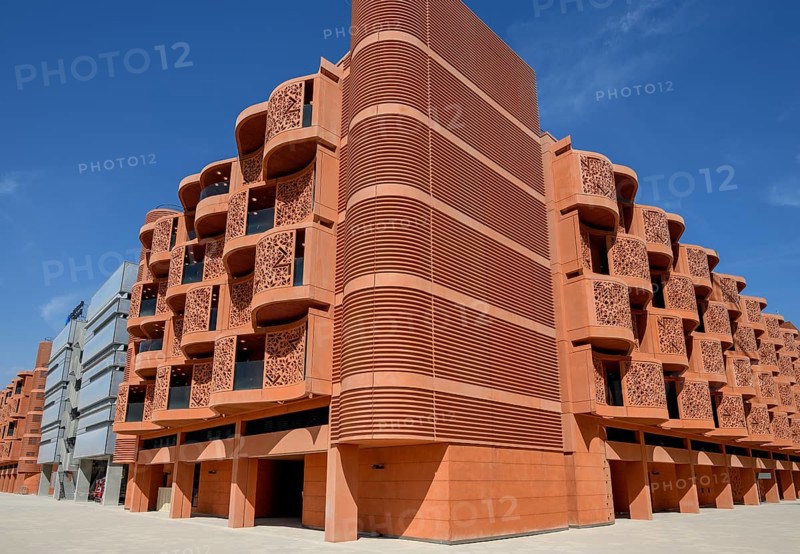 Houses, Masdar City urban development project, first emission-free eco-city, Emirate of Abu Dhabi, United Arab Emirates, Asia