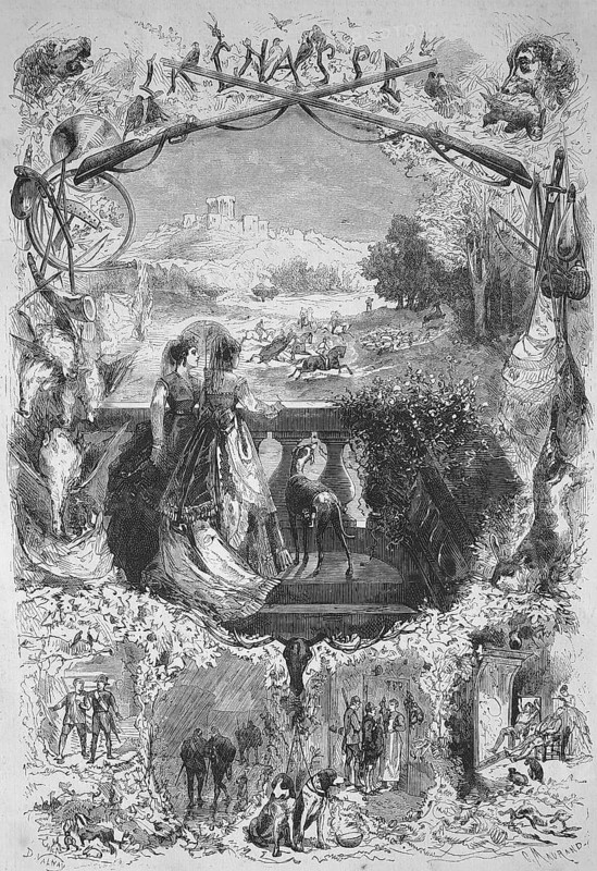 Symbolic photo for the hunt for the sight in 1869, France, Historic, digitally restored reproduction of an original from the 19th century, exact original date unknown, Europe