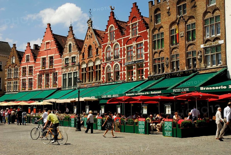 Guildhalls at the market place, Flanders, Guildhall, Bruges, West Flanders, Belgium, Europe