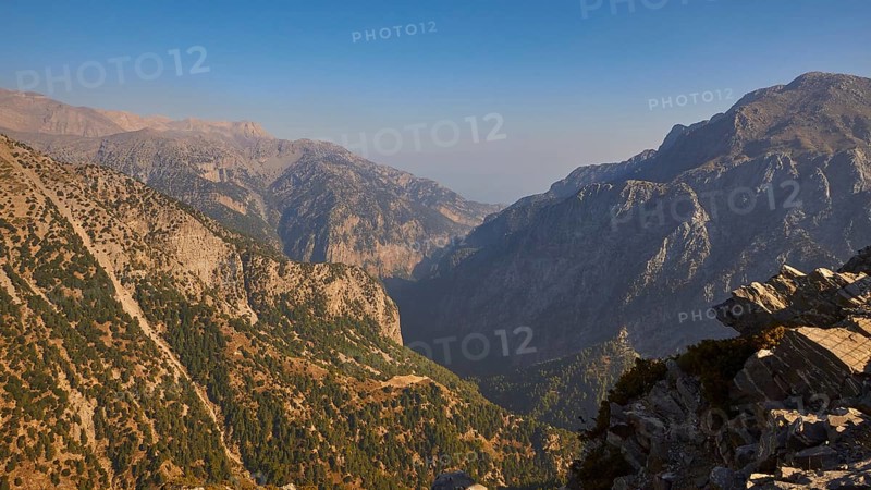 Kallergi Hut, Samaria Gorge, Cloudless Blue Sky, Omalos, Lefka Ori, White Mountains, West Crete, Island of Crete, Greece, Europe
