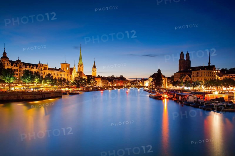 Fraumünster and St. Peter Church, Zurich, Switzerland, Europe
