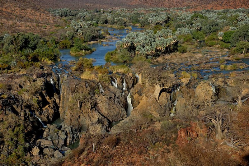 Epupa Falls, waterfalls of the Kunene River on the Namibian-Angolan border, Kunene Region, Namibia, Africa