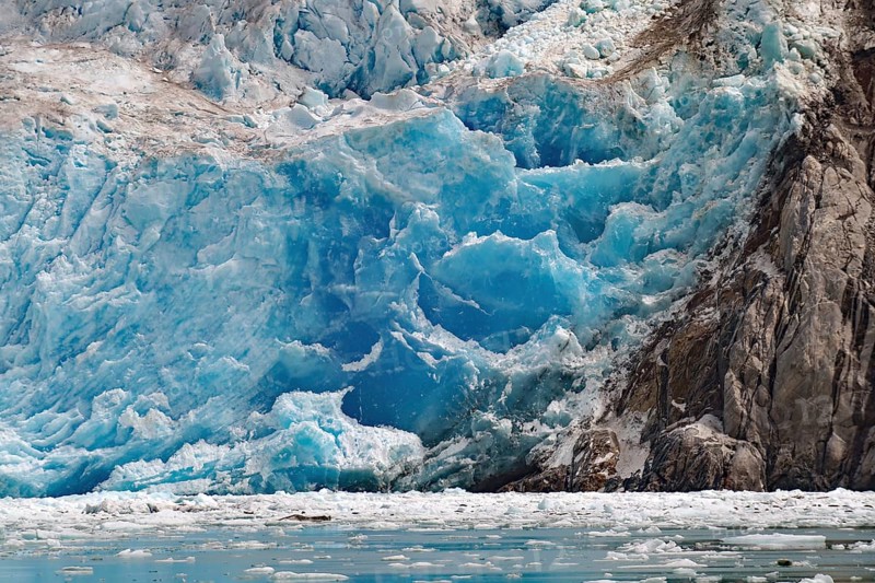 Front of a glacier calving into the sea, Tracy Arm Fiord, Tongass National Forest, Juneau, Inside Passage, Alaska, USA, North America