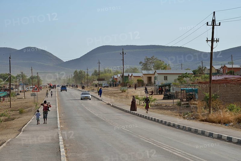 Street scene, Opuwo, Kaokoland, Kunene, Namibia, Africa