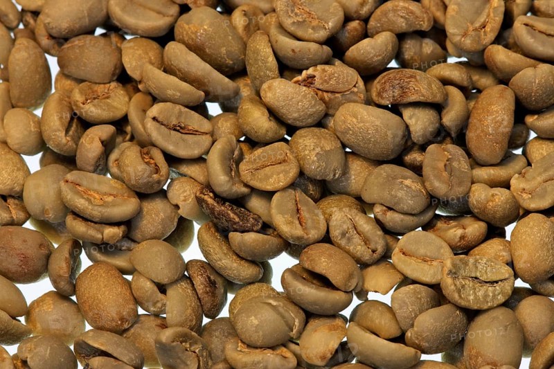 Raw, coffee tree (Coffea), coffee beans, coffee bean