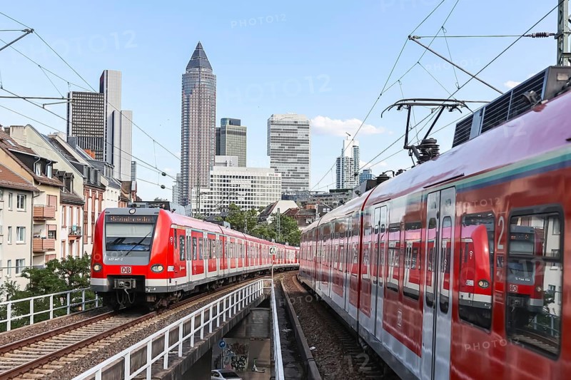 DB Deutsche Bahn S-Bahn at Frankfurt West station Local public transport in Frankfurt, Germany, Europe