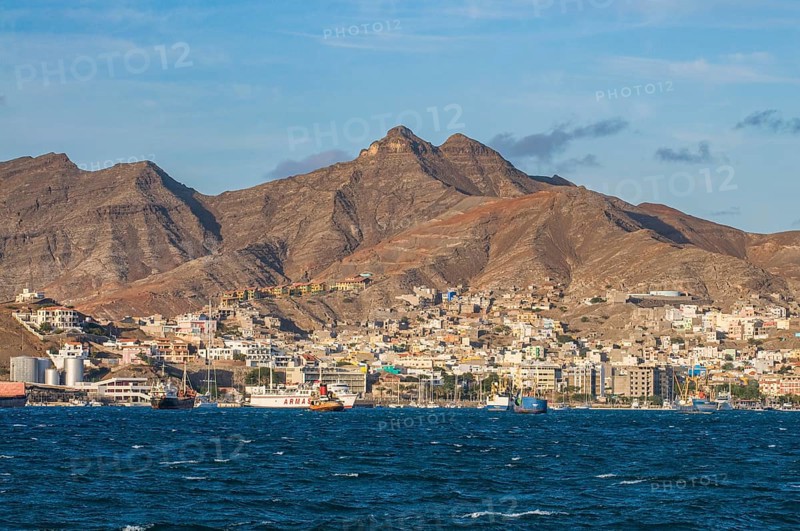 View over fisher port and city. San Vincente. Mindelo. Cabo Verde. Africa