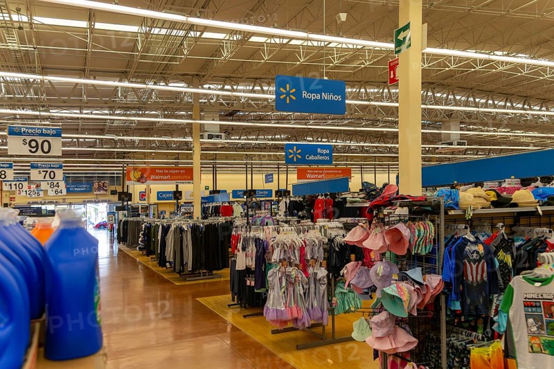 Products on display inside large Walmart superstore, Campeche city, Campeche State, Mexico, Central America