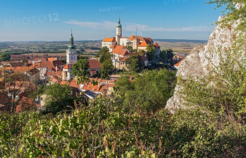 Old town centre and castle, Mikulov, Czech Republic, Europe