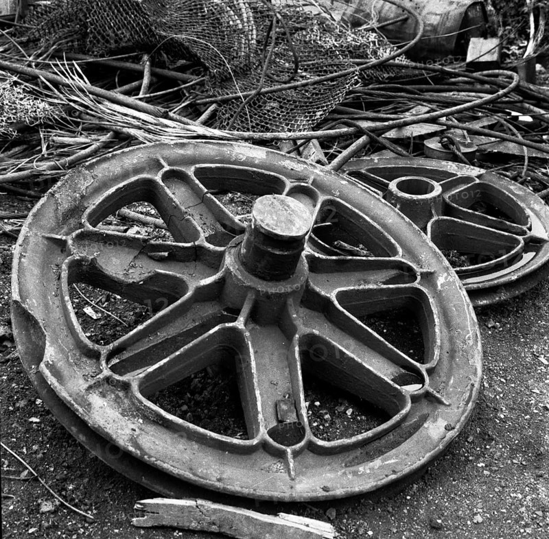 Closed collieries, colliery ruins, and coal dumps dominated the image of the Ruhr area in 1965 and 1966, Germany, Europe