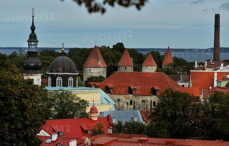 The urban and picturesque appearance of the Estonian capital Tallinn here on 18/09/2018 is a historical walk through the ages from the Middle Ages to the present day. View from the city wall, EST, Estonia, Europe