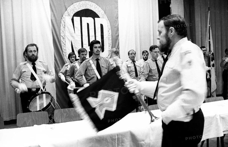 The party congress of the radical right-wing National Democratic Party of Germany (NPD) on 14.11.1976 in Frankfurt/ M, Germany, Europe