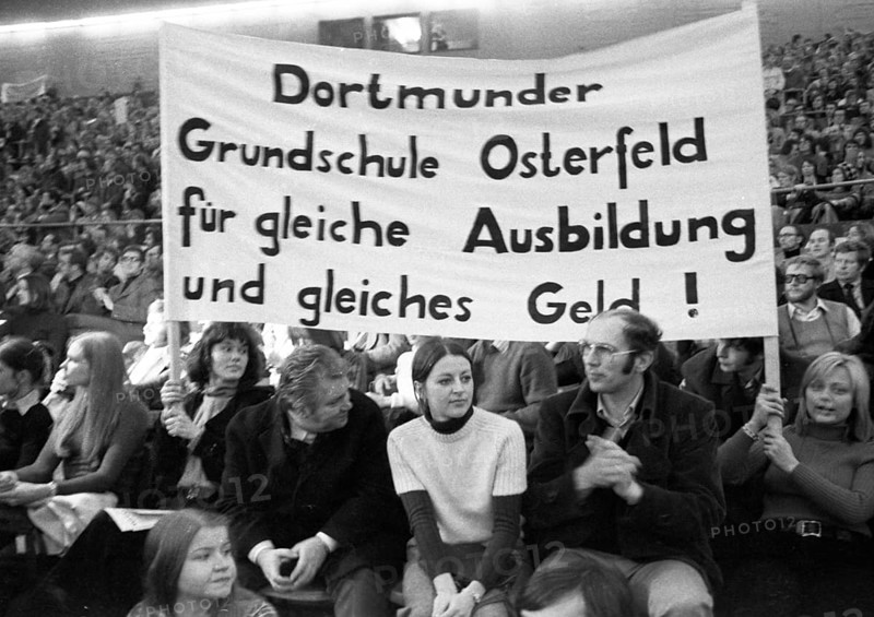 The Education and Science Union (GEW) demonstrated for an improvement of education in Cologne, Germany, on 6 February 1974, Europe