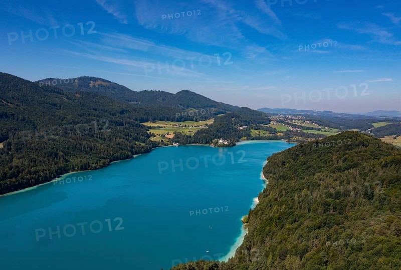 Drone shot, Fuschl Castle, Fuschlsee, Fuschl am See, Salzkammergut, Land Salzburg, Austria, Europe