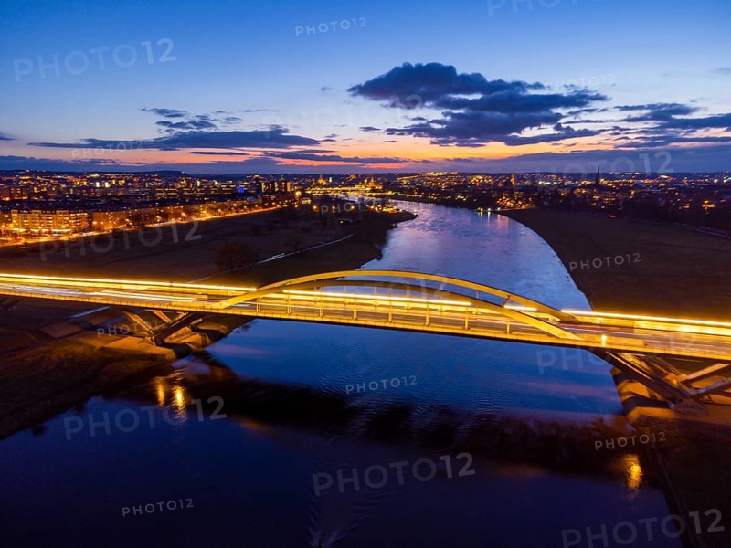 Waldschlösschen Bridge in the evening