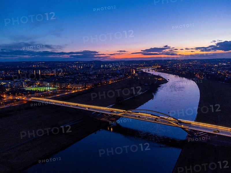Waldschlösschen Bridge in the evening