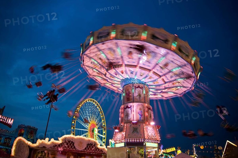 Carousel at the Plärrer, Europe, the traditional folk festival, in Augsburg, Swabia, Bavaria, Germany, Europe