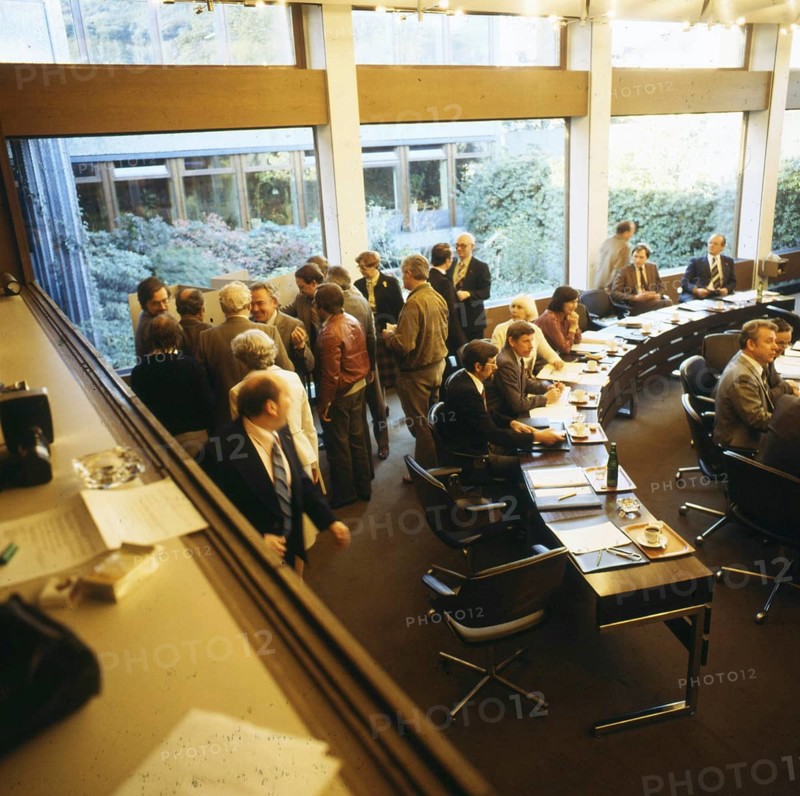 Ruhr area. Press hype in a courtroom. Waiting for the defendant. ca. 1979-80