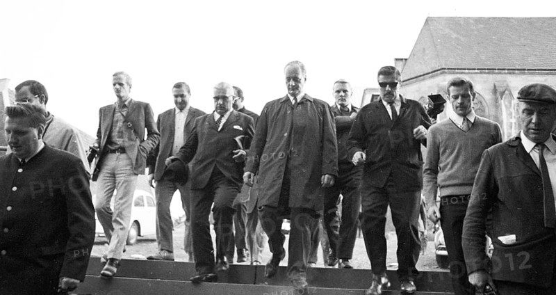 The right-wing radical NPD's campaign for the federal election met with protests from democratic organisations almost everywhere, here in Münster in 1969, the counter-demonstrators were subjected to police water hoses and also had to fight off smoke bombs, Germany, Europe