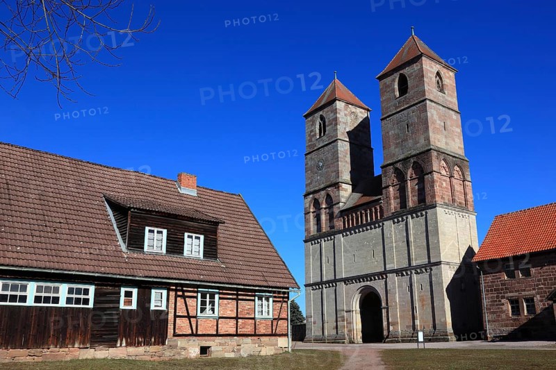 Ruin of the monastery church of St. Mary, Veßra Monastery, Hildburghausen County, Thuringia, Germany, Europe