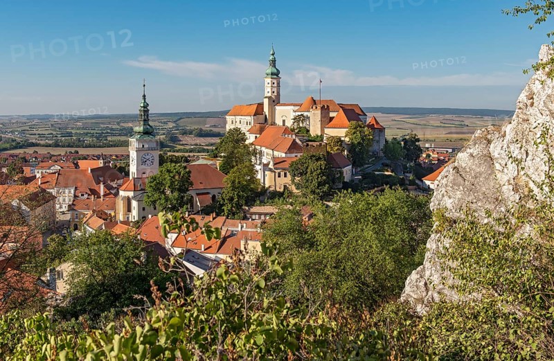 Old town centre and castle, Mikulov, Czech Republic, Europe