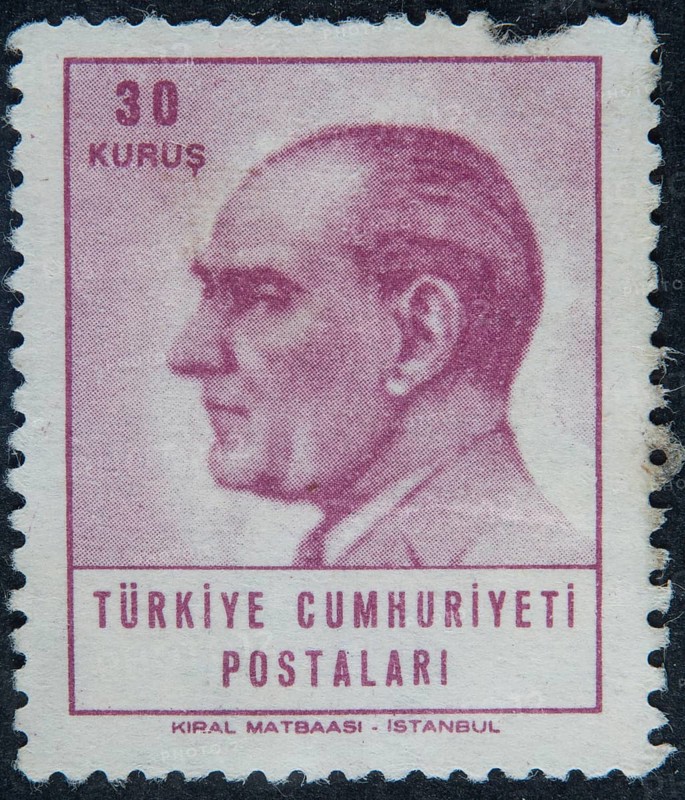 Kemal Atatürk, 1881-1938, founder of modern Turkey and was its first president 1923, 1938. Portrait on Turkish postage stamp