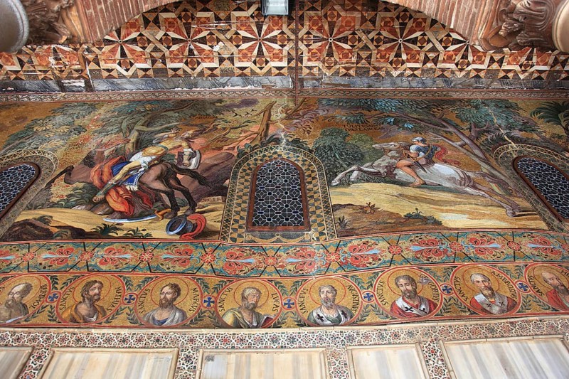 City of Palermo, Palazzo Reale, royal palace, also called Palazzo dei Normanni or Norman Palace, in the Cappella Palatina, UNESCO World Heritage Site