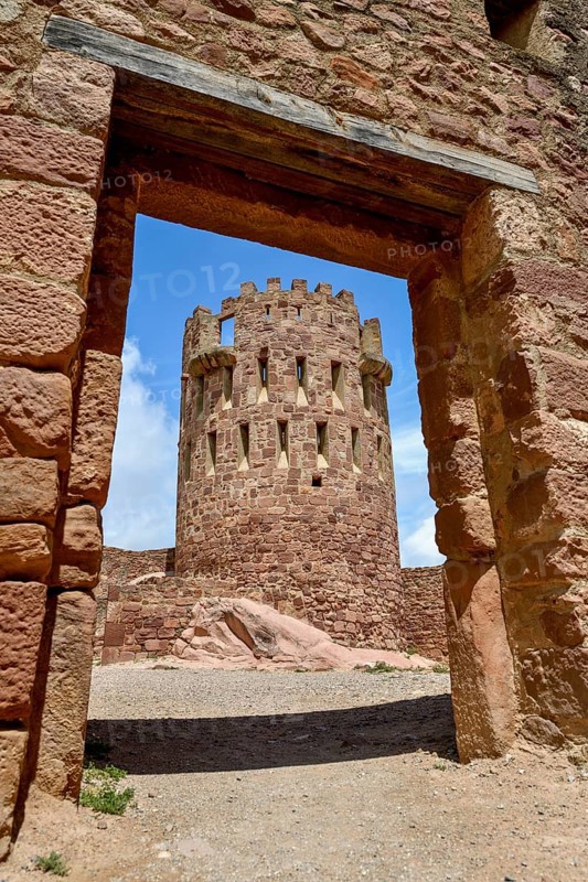 Tower on the Castell de Vilafamés, Castle, Vilafamés, Province of Castellón, Valencian Community, Spain, Europe