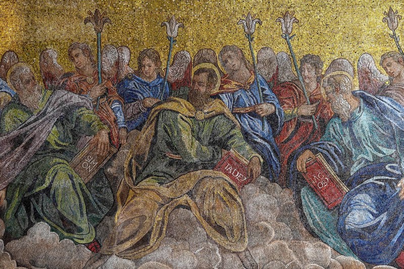 Ceiling mosaic in the Basilica of San Marco, St. Mark's Cathedral, interior view, Venice, Veneto region, Italy, Europe