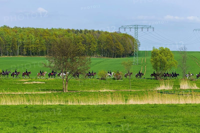 Easter riding procession in Crostwitz, Easter riding in Lusatia. Procession from Crostwitz to Panschwitz Kuckau. Every year at Easter, around 5 processions take place in Lusatia, each with around 200 riders. The Catholic Church continues old Sorbian rites here. Thousands of spectators watch the impressive processions on horseback