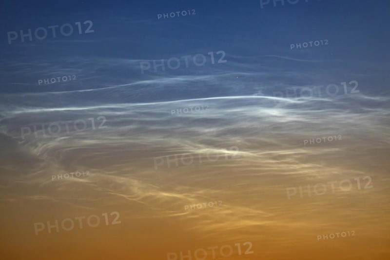 Noctilucend Clouds, NLC, during the twilight phase in the evening, Berlin, Germany, Europe